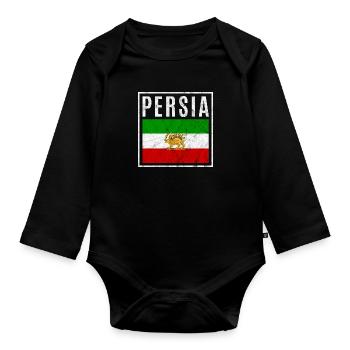 Persia - Organic Longsleeve Baby Bodysuit - black - Front