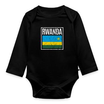 Ruanda - Baby Bio-Langarm-Body - Schwarz - Vorne
