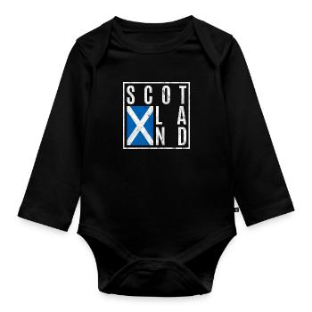Scotland - Organic Longsleeve Baby Bodysuit - black - Front