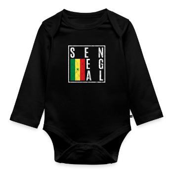Sénégal - Body Bébé bio manches longues - noir - Devant