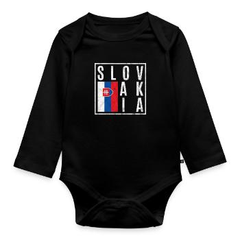 Slowakei - Baby Bio-Langarm-Body - Schwarz - Vorne