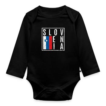 Slovenia - Organic Longsleeve Baby Bodysuit - black - Front
