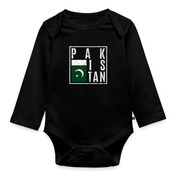 Pakistan - Organic Longsleeve Baby Bodysuit - black - Front
