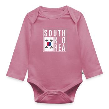 Corée du Sud - Body Bébé bio manches longues - mauve - Devant