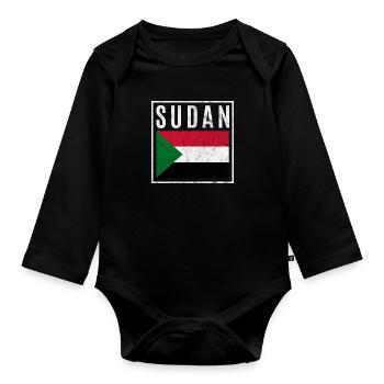 Sudan - Organic Longsleeve Baby Bodysuit - black - Front