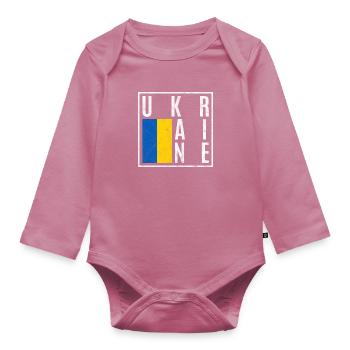 Ukraine - Body Bébé bio manches longues - mauve - Devant