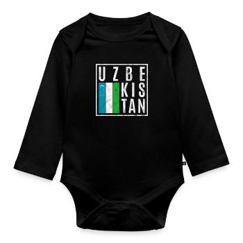 Ouzbékistan - Body Bébé bio manches longues - noir - Devant