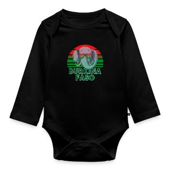 Burkina Faso - Organic Longsleeve Baby Bodysuit - black - Front