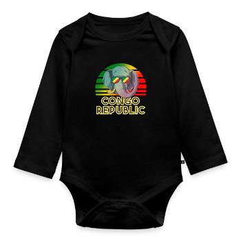 République du Congo - Body Bébé bio manches longues - noir - Devant