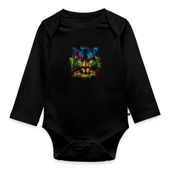 Amazigh - Baby Bio-Langarm-Body - Schwarz - Vorne