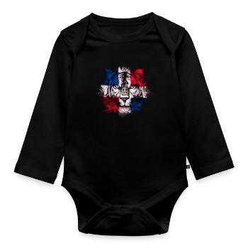République dominicaine - Body Bébé bio manches longues - noir - Devant