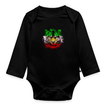 Persia - Organic Longsleeve Baby Bodysuit - black - Front