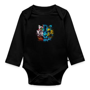 Saint Pierre and Miquelon - Organic Longsleeve Baby Bodysuit - black - Front