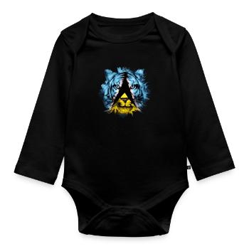 Saint Lucia - Organic Longsleeve Baby Bodysuit - black - Front