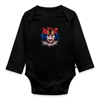 Serbien - Baby Bio-Langarm-Body - Schwarz - Vorne