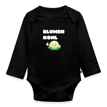 Blumenkohl - Baby Bio-Langarm-Body - Schwarz - Vorne