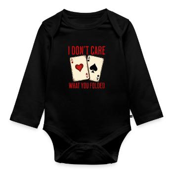 Je me fiche de ce que tu as plié poker - Body Bébé bio manches longues - noir - Devant