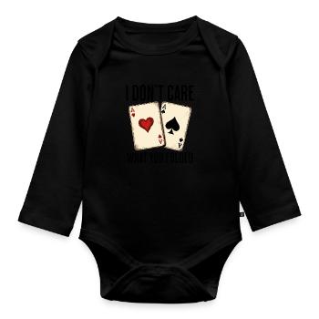 Je me fiche de ce que tu as plié poker - Body Bébé bio manches longues - noir - Devant