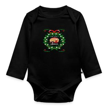 UGGLY HAPPY WINTER CAMPER - Organic Longsleeve Baby Bodysuit - black - Front