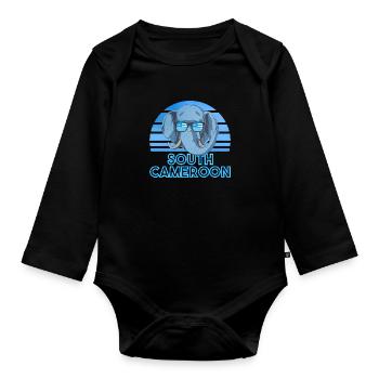 Südkamerun - Baby Bio-Langarm-Body - Schwarz - Vorne