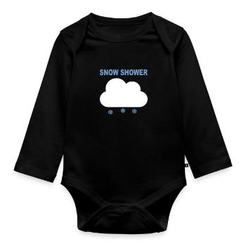 SNOW SHOWER - Organic Longsleeve Baby Bodysuit - black - Front