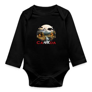 Canada Nature - Organic Longsleeve Baby Bodysuit - black - Front