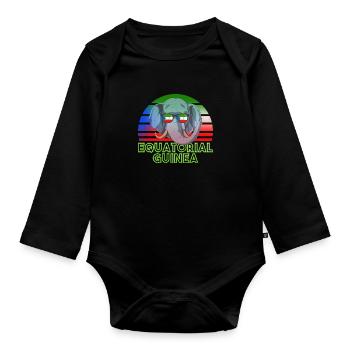 Guinée équatoriale - Body Bébé bio manches longues - noir - Devant