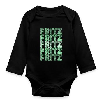 Fritz - Baby Bio-Langarm-Body - Schwarz - Vorne