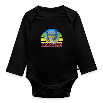 Amazigh - Baby Bio-Langarm-Body - Schwarz - Vorne