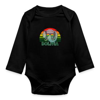 Bolivia - Organic Longsleeve Baby Bodysuit - black - Front