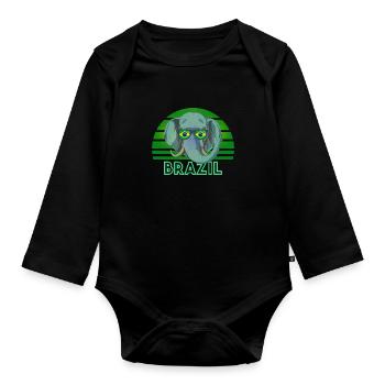Brasilien - Baby Bio-Langarm-Body - Schwarz - Vorne