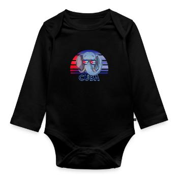 Kuba - Baby Bio-Langarm-Body - Schwarz - Vorne