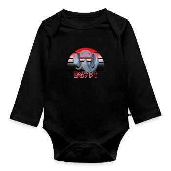 Ägypten - Baby Bio-Langarm-Body - Schwarz - Vorne