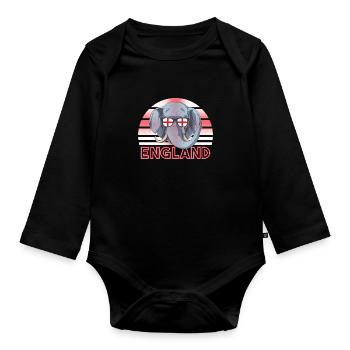 England - Organic Longsleeve Baby Bodysuit - black - Front