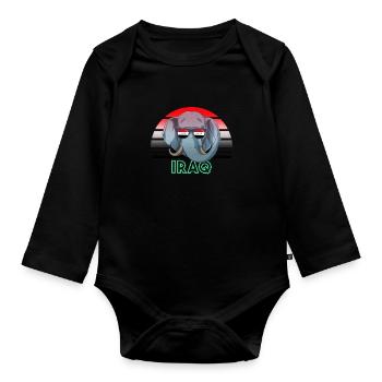 Iraq - Organic Longsleeve Baby Bodysuit - black - Front
