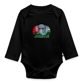 Jordanie - Body Bébé bio manches longues - noir - Devant