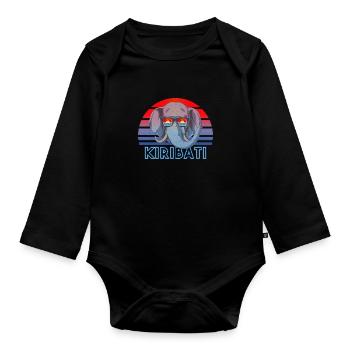 Kiribati - Baby Bio-Langarm-Body - Schwarz - Vorne
