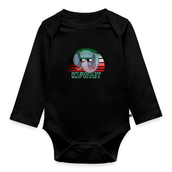Kuwait - Baby Bio-Langarm-Body - Schwarz - Vorne