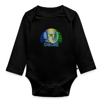 Ogoni - Baby Bio-Langarm-Body - Schwarz - Vorne
