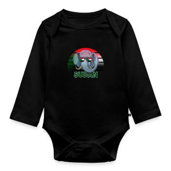 Sudan - Organic Longsleeve Baby Bodysuit - black - Front
