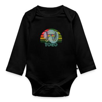 Togo - Organic Longsleeve Baby Bodysuit - black - Front