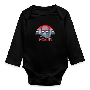Jemen - Baby Bio-Langarm-Body - Schwarz - Vorne