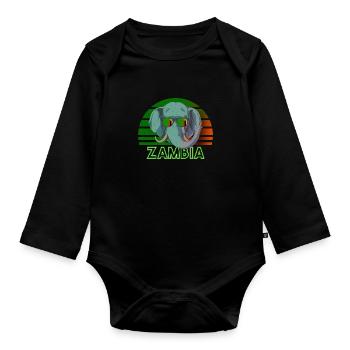 Sambia - Baby Bio-Langarm-Body - Schwarz - Vorne