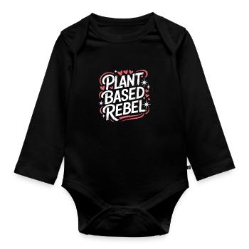 Végétarien Végétalien Végétarien Végétarien - Body Bébé bio manches longues - noir - Devant