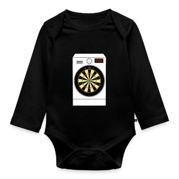 Darts washing machine - Organic Longsleeve Baby Bodysuit - black - Front