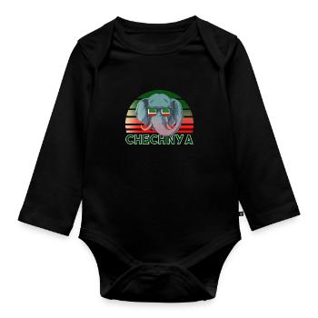 Tschetschenien - Baby Bio-Langarm-Body - Schwarz - Vorne