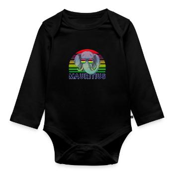 Mauritius - Baby Bio-Langarm-Body - Schwarz - Vorne