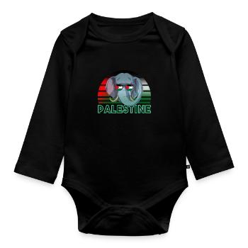 Palestine - Organic Longsleeve Baby Bodysuit - black - Front