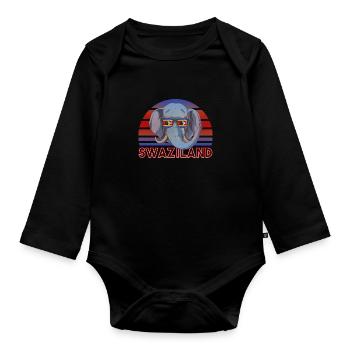 Swasiland - Baby Bio-Langarm-Body - Schwarz - Vorne