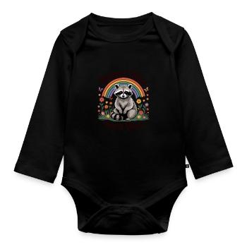 Cottagecore Respect Runs Both Ways - Organic Longsleeve Baby Bodysuit - black - Front